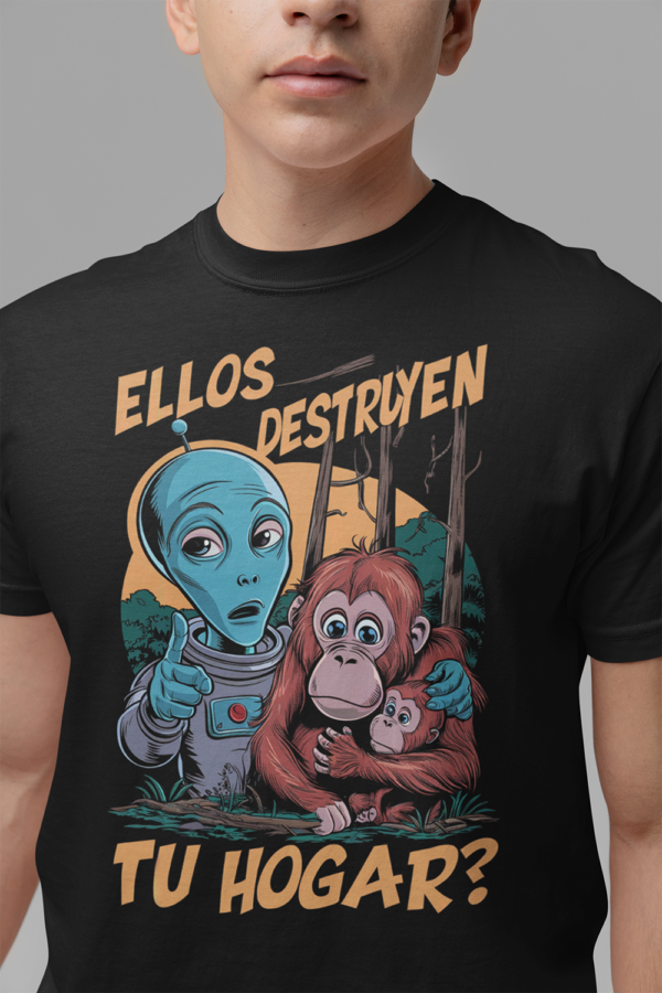 Camiseta de algodón orgánico unisex Alien ECO04