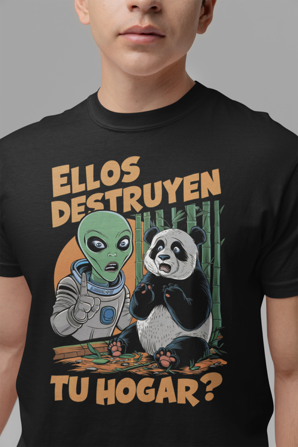Camiseta de algodón orgánico unisex Alien ECO07