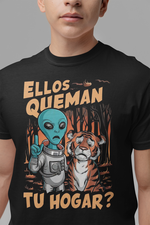 Camiseta de algodón orgánico unisex Alien ECO08