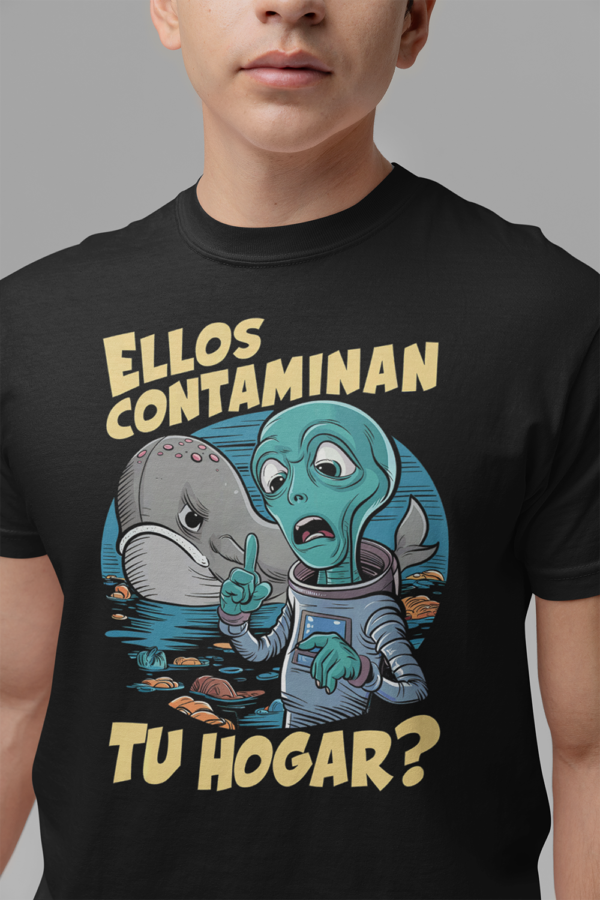 Camiseta de algodón orgánico unisex Alien ECO09