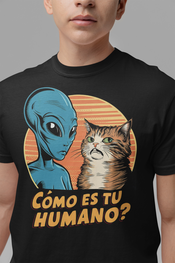Camiseta de algodón orgánico unisex Alien HUMOR02