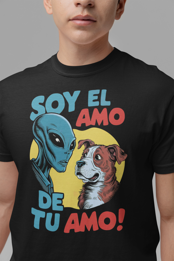 Camiseta de algodón orgánico unisex Alien HUMOR03