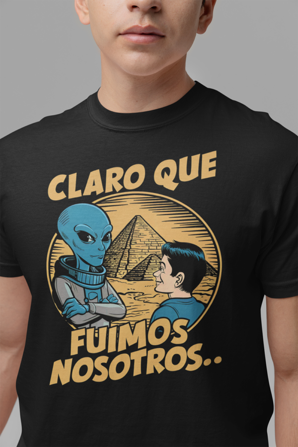 Camiseta de algodón orgánico unisex Alien HUMOR04