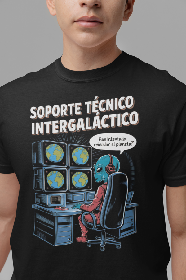 Camiseta de algodón orgánico unisex Alien HUMOR05