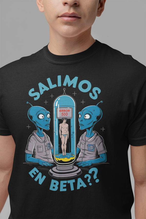 Camiseta de algodón orgánico unisex Alien HUMOR06