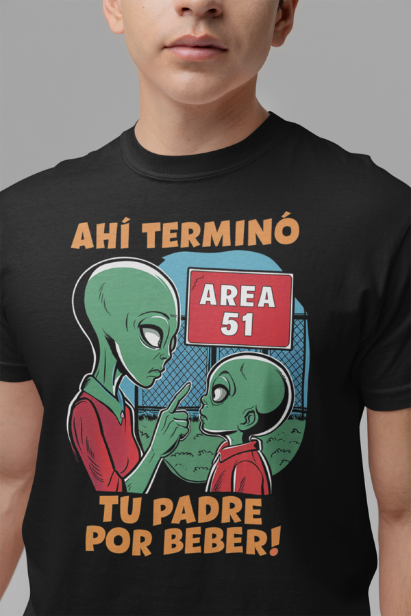 Camiseta de algodón orgánico unisex Alien HUMOR07