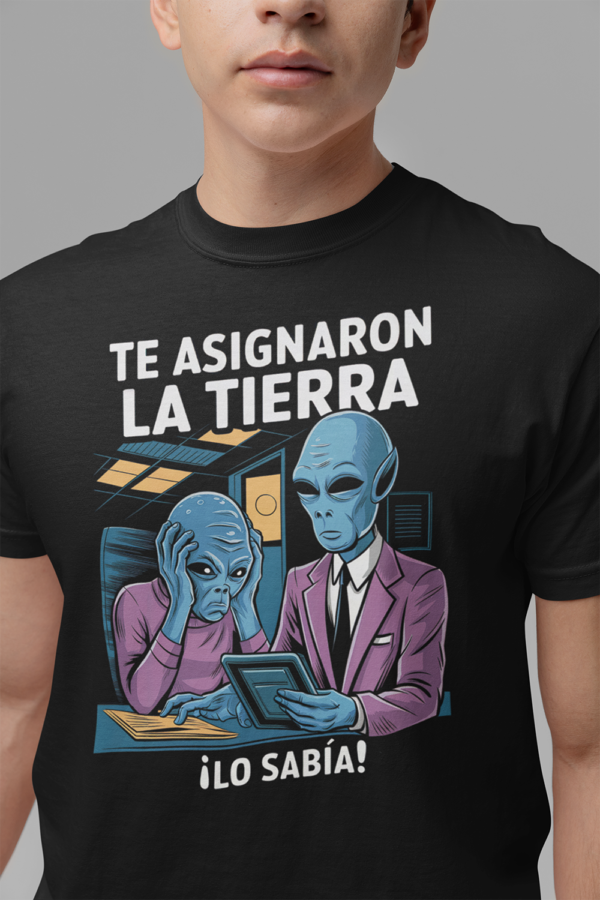 Camiseta de algodón orgánico unisex Alien HUMOR10