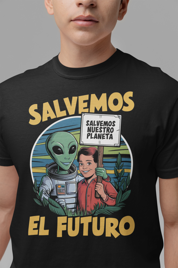 Camiseta de algodón orgánico unisex Alien SOCIAL04